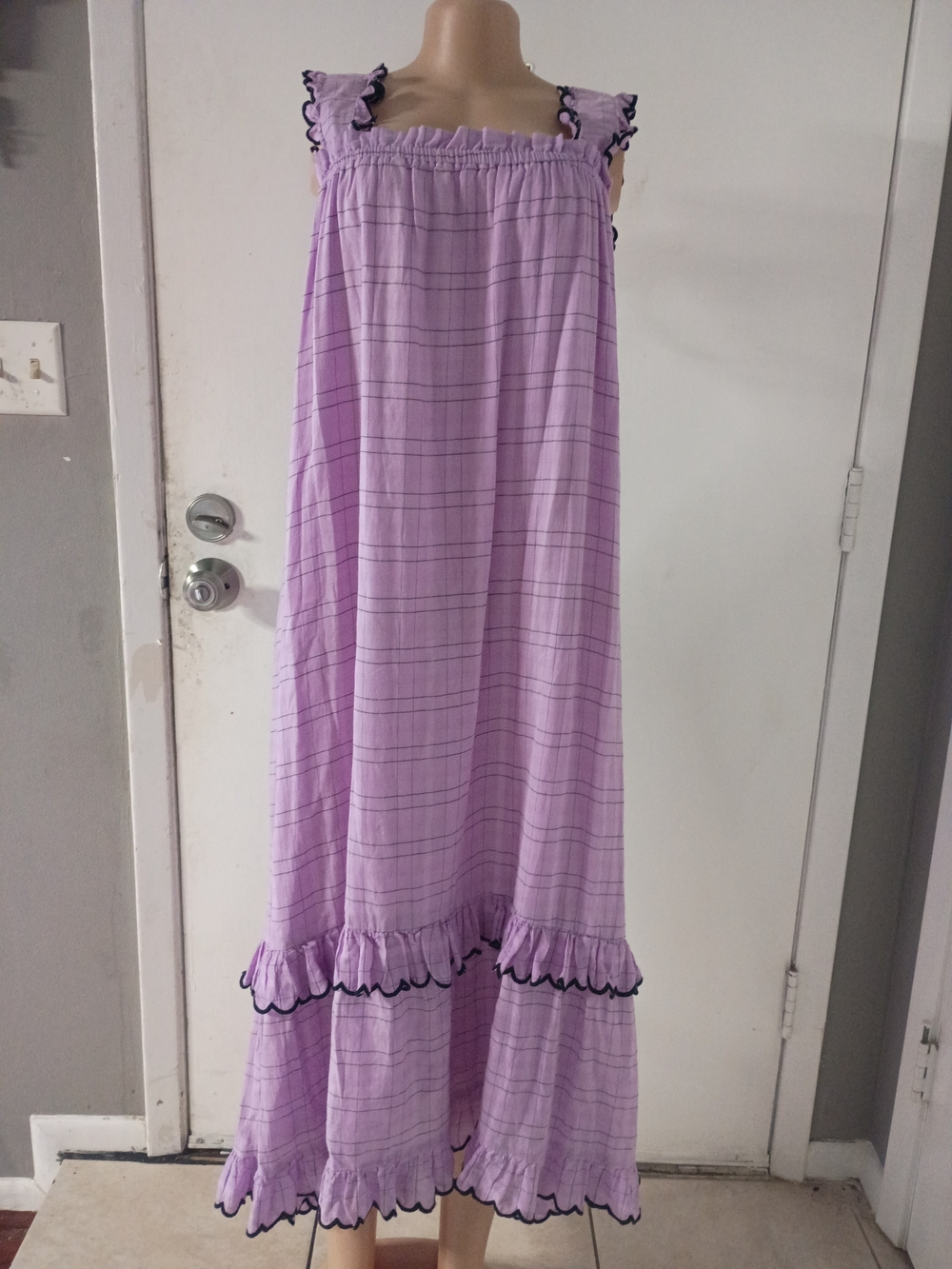 Lavender Ruffle-Trim Maxi Dress - Picture 2 of 7